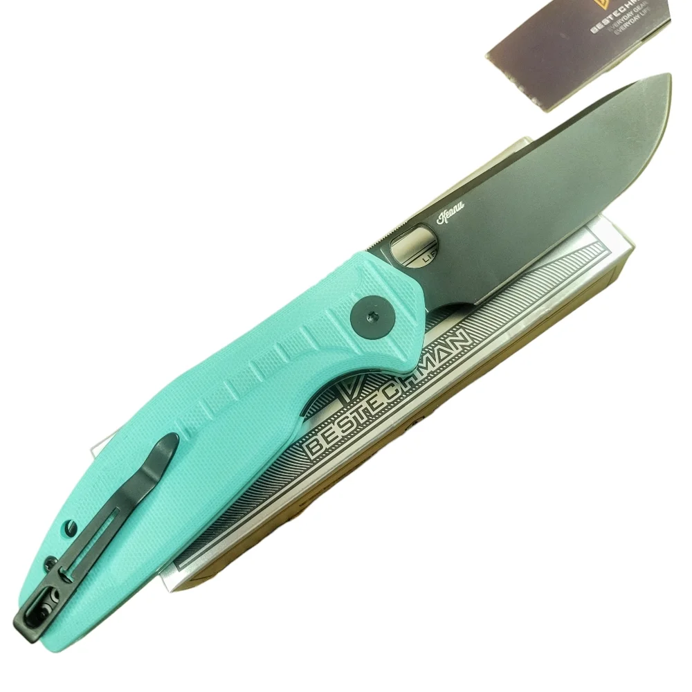 BESTECHMAN // Angry Owl // D2, G10 Scales // Button Liner Lock Knife
